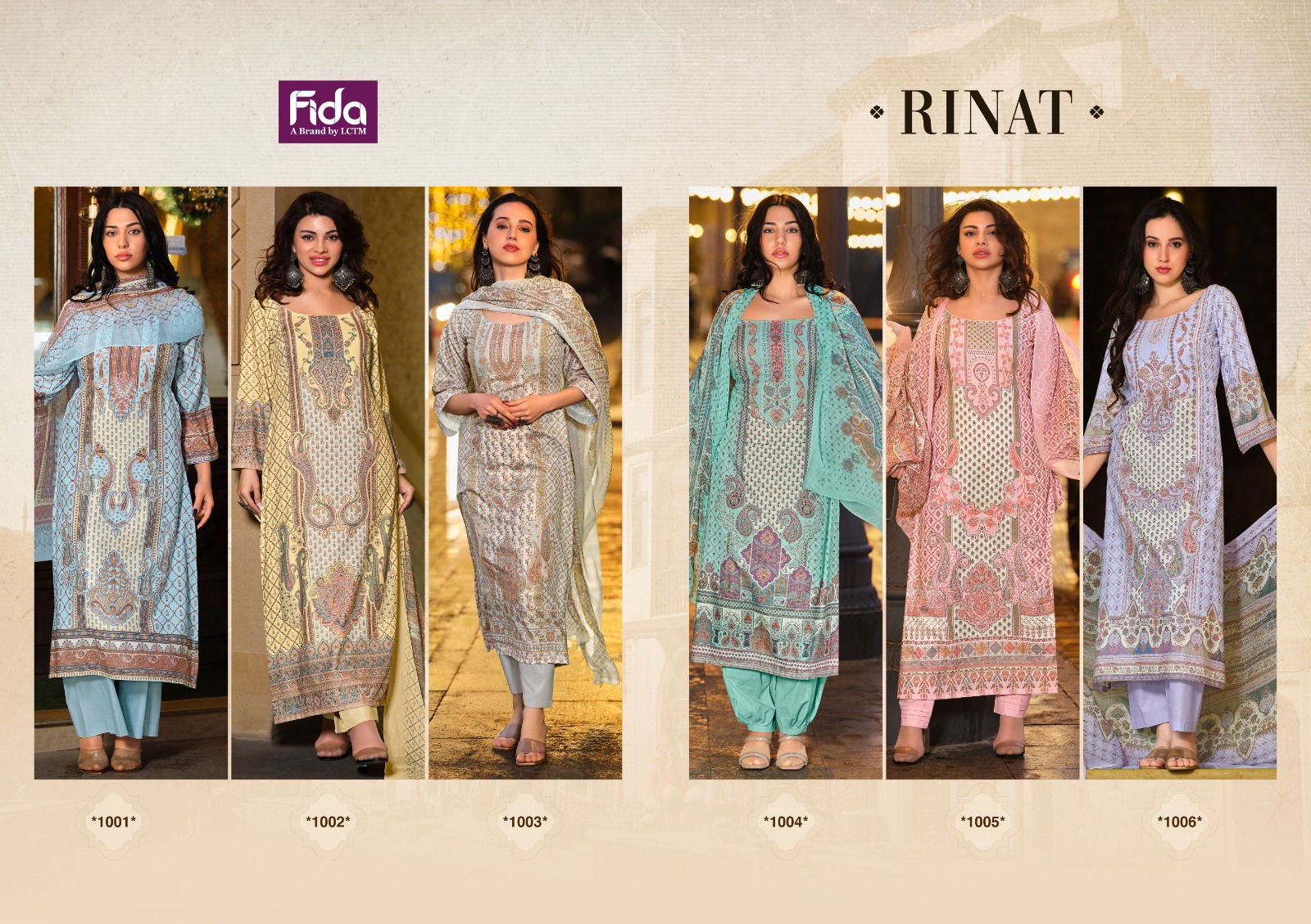 Rinat By Fida Slub Cotton Dress Material Wholesale Market In Surat With Price